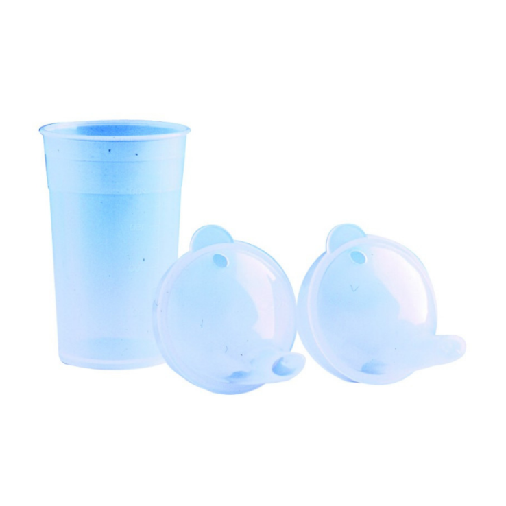 Clear Drinking Cup with Two Lids