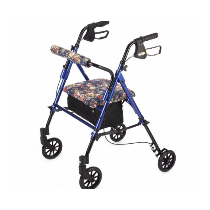 Rollator Makeover Set - Dark Blue Floral