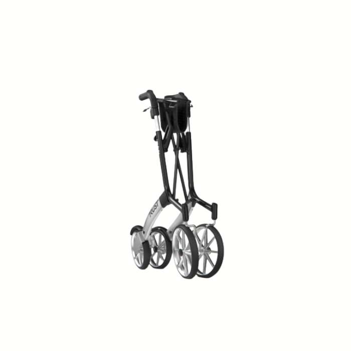 Let's Go Out Rollator Black folded