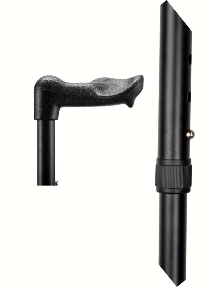 Walk On Arthritis Grip Folding Walking Stick Black