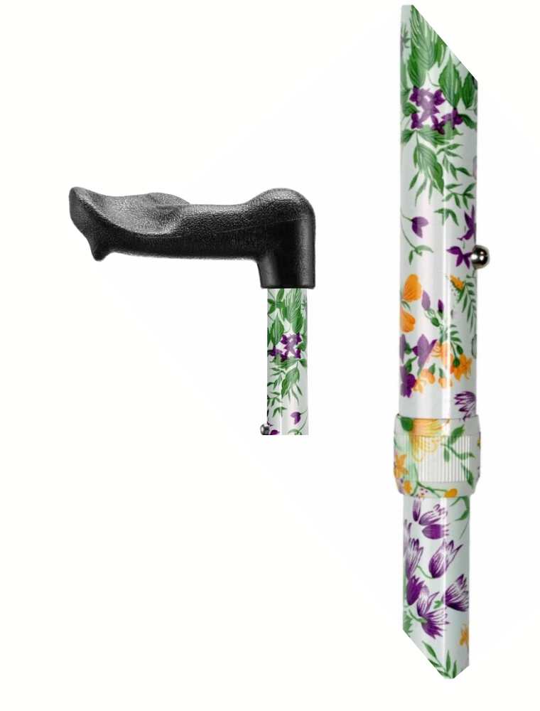 Walk On Arthritis Grip Folding Walking Stick Wild Flowers